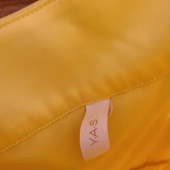 Asos Dress Victoria Y.A.S Butter Yellow One Shoulder Bow S Bridesmaid Flowy - Picture 4 of 5